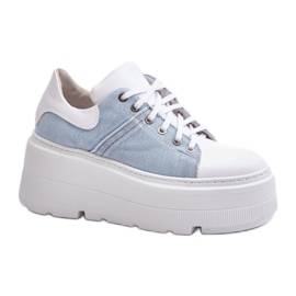 Lewski bijele sportske cipele s platformom bijela