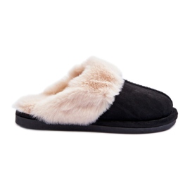 Crne ženske papuče s krznom crno
