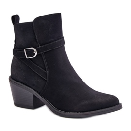 Crne kaubojske čizme na visoku petu crna