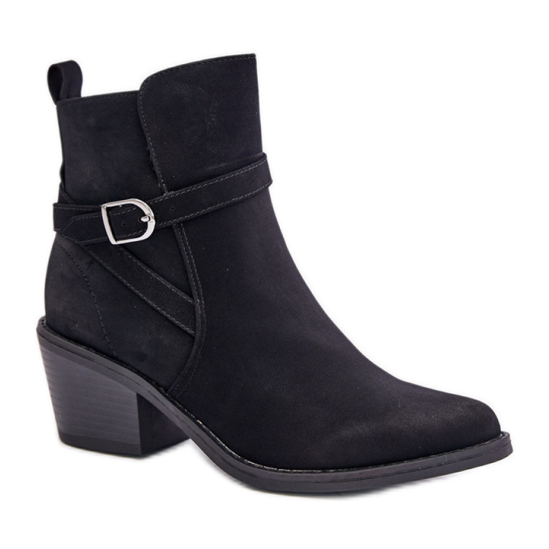 Crne kaubojske čizme na visoku petu crno