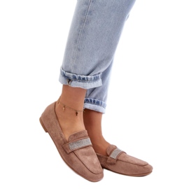 Ženske mokasine sa kamenčićima Smeđe smeđa