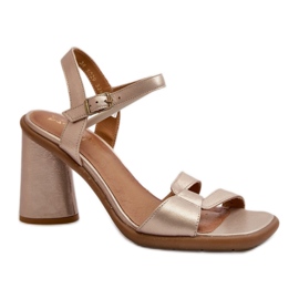 Step in style Sandale Model Maciejka 06029-25 Zlatne - Zakoračite sa stilom žuta boja