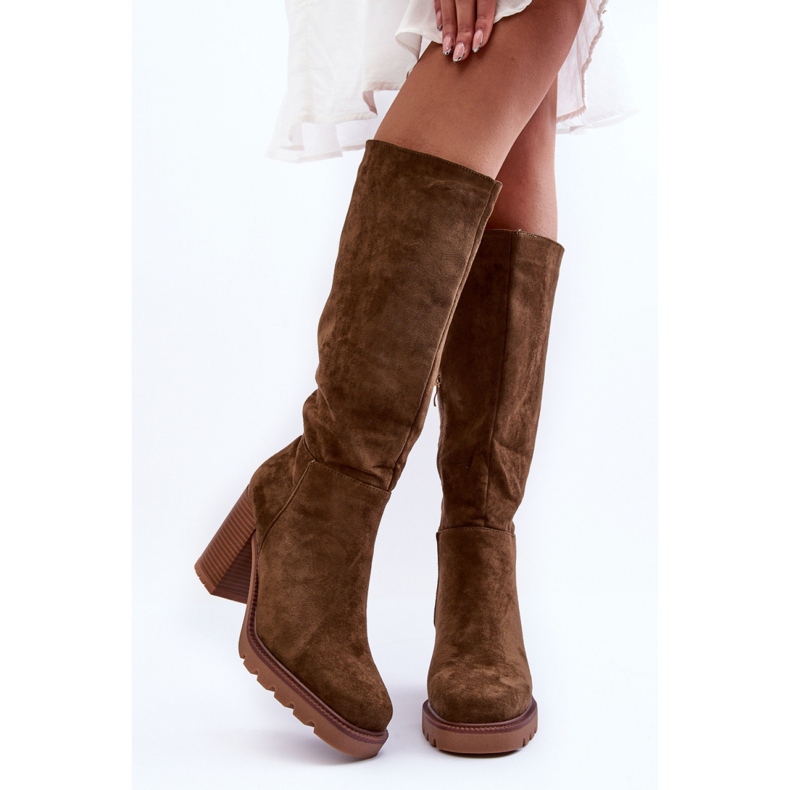 Step in style Čizme Model Virdana H8-518 Olive Suede - Zakoračite sa stilom zelena