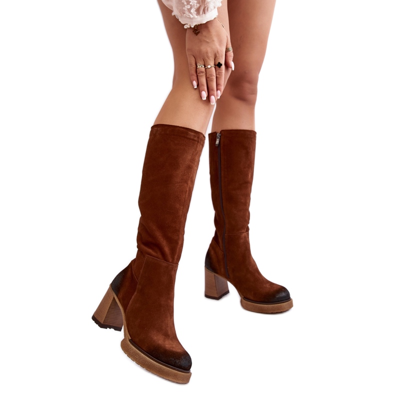 Step in style Čizme Model Lemar Ceraxa 70133 Dark Brown Suede - Zakoračite sa stilom smeđa