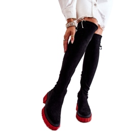 Step in style Čizme Model Cheera UK105P Black/Red Suede - Zakoračite sa stilom crna