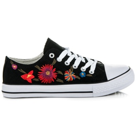 Tenisice na vezanje s zakrpama crna