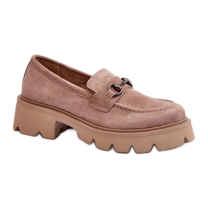 Moderne masivne ženske mokasine bež boje