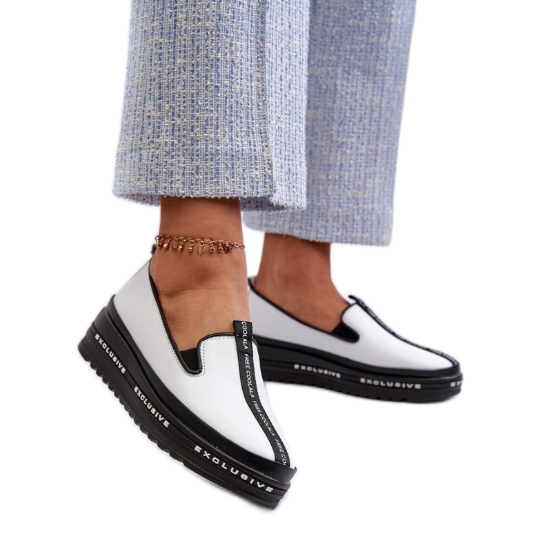 S. BARSKI Ženske cipele Barski od bijele prirodne kože bijela