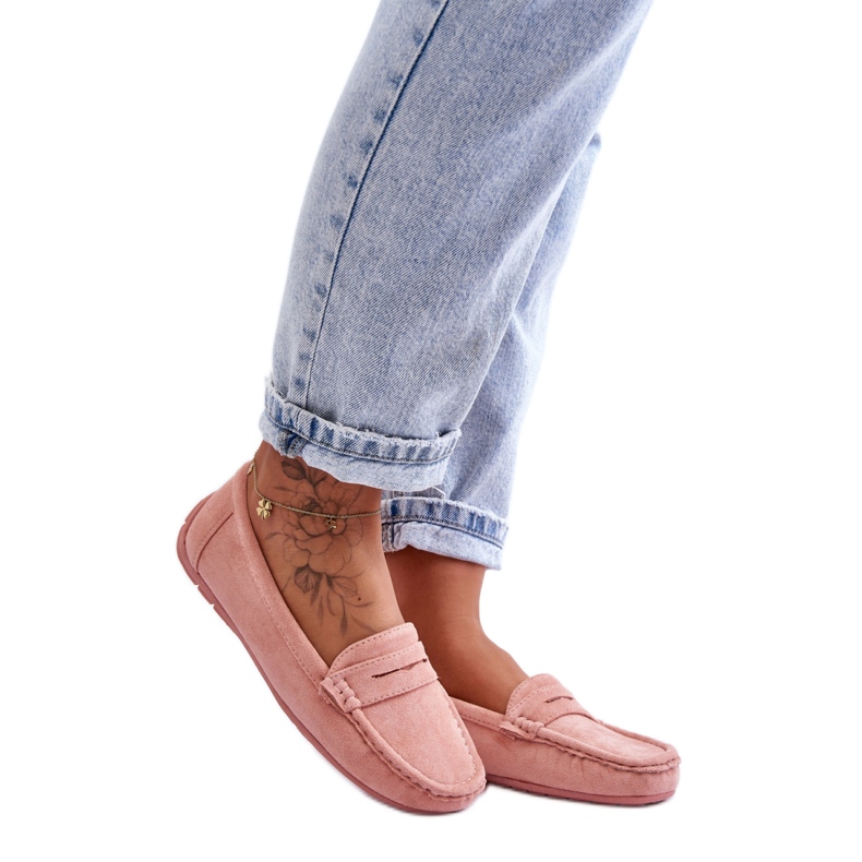Klasične ženske svijetlo ružičaste mokasine ružičasta