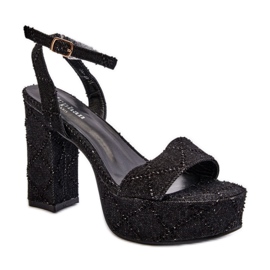 Moderne ženske sandale od tekstilnog materijala crna