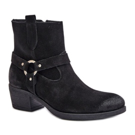 Čizme od brušene kože Model Zazoo crne crna