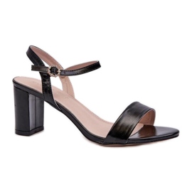 Jezzi Ženske sandale na post crna
