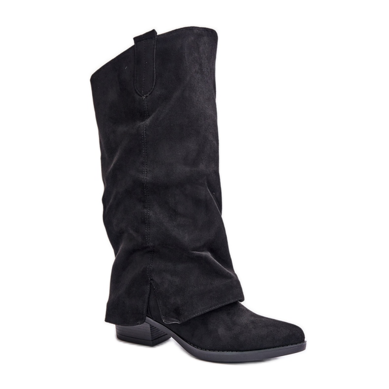 Kaubojske čizme od antilop crne boje crno