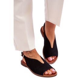 Step in style Sandale Model Lewski Shoes 3220/X Black Suede - Zakoračite sa stilom crna