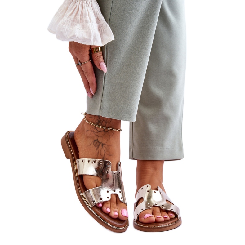 Japanke za sandale Model 40326 Zlatne zlatna