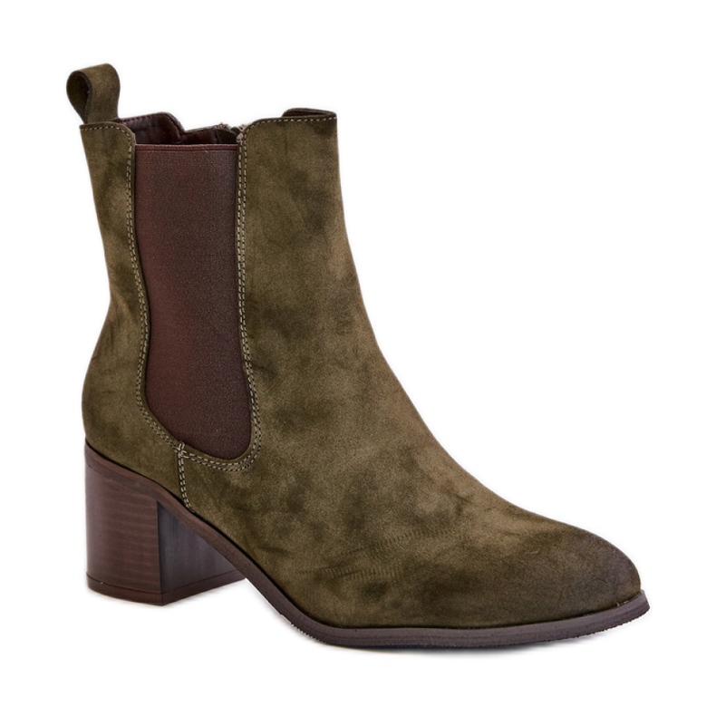 Tamnozelene gležnjače na visoku petu zelena