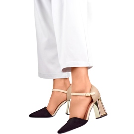 Ženske sandale 8338-268B bež i crne boje crna