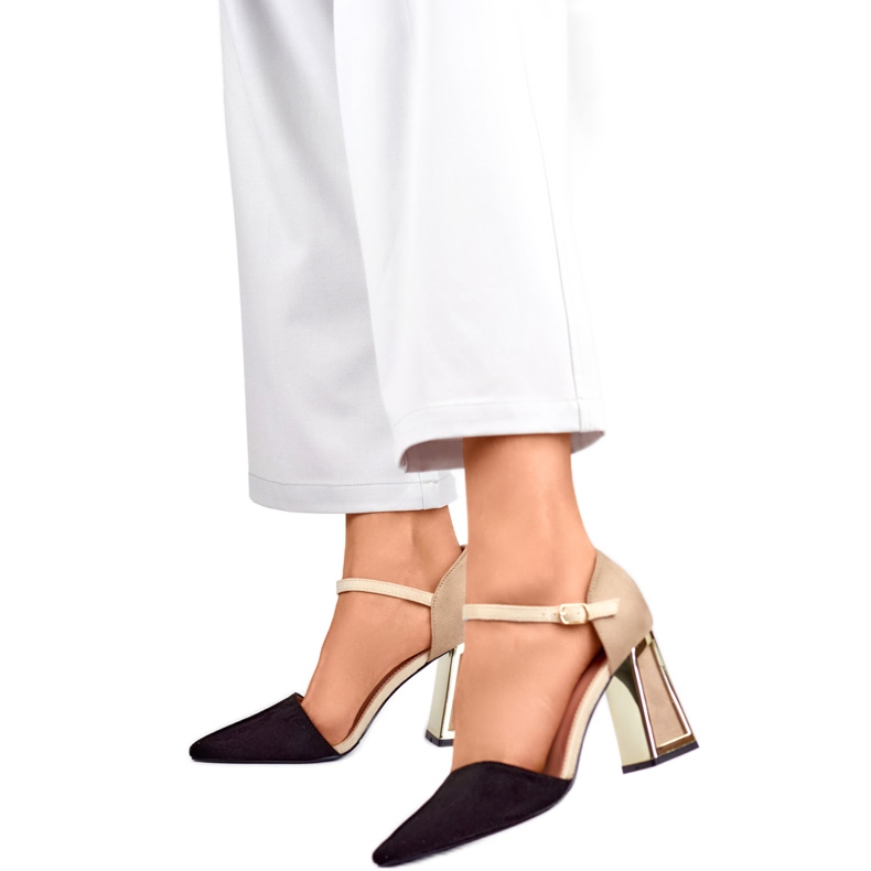 Ženske sandale 8338-268B bež i crne boje crno