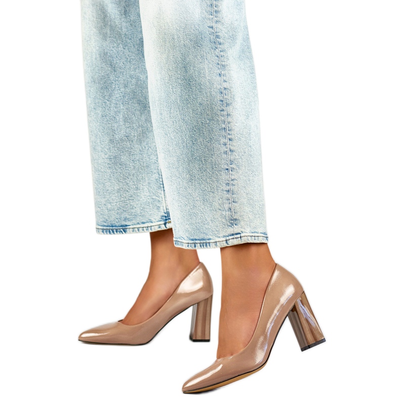 Ženske lakirane salonke GD-FL486A-T, bež