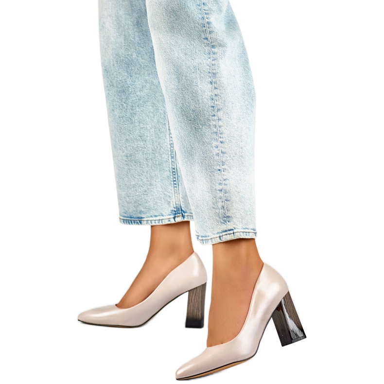 Cipele s kožnim umetkom GD-FL486A-L.BE bež