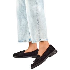 Ženske cipele s mašnom 24-12369B crne crna