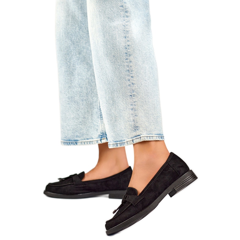 Ženske cipele s mašnom 24-12369B crne crno