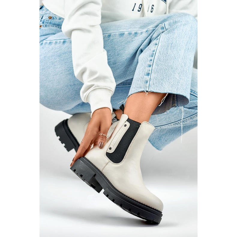 Chelsea čizme Model 250004BE-PU svijetlo bež - PRIMO