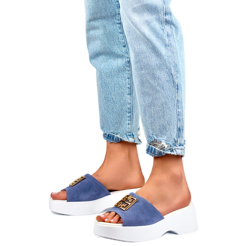 Ženske japanke s ukrasom GD-XF1000B, plave plava