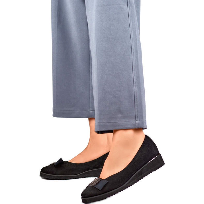 Ženske salonke s mašnom GD-FL766A, crne crno