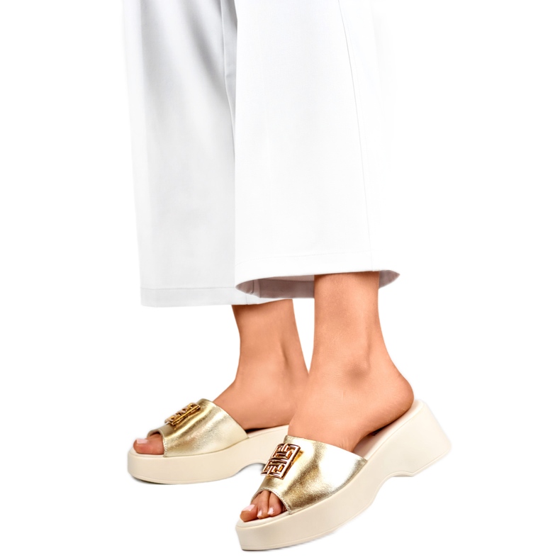 Ženske japanke s ukrasom GD-XF1000GO, zlatne žuta boja