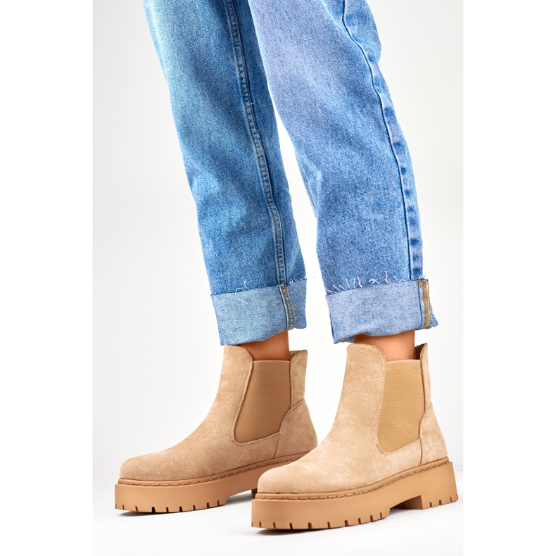 Chelsea čizme Model HB-170KH Bež - PRIMO