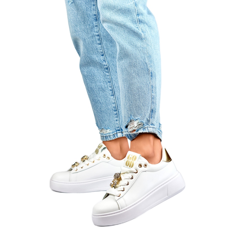 Ženske sportske cipele s medvjedićem EV392-1GO, bijele bijela