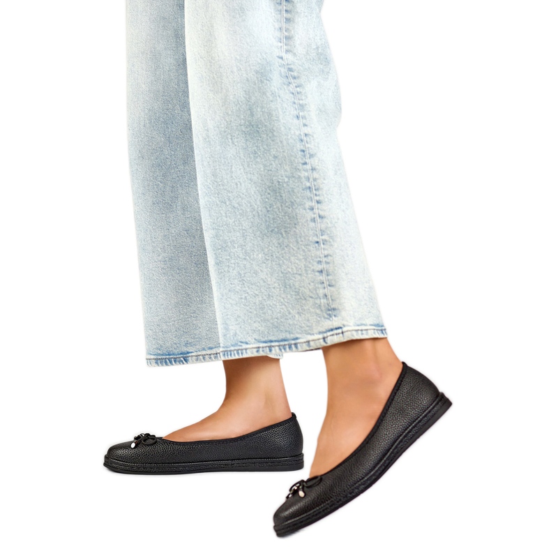 Ženske balerinke s mašnom GD-XR392A-B, crne crno