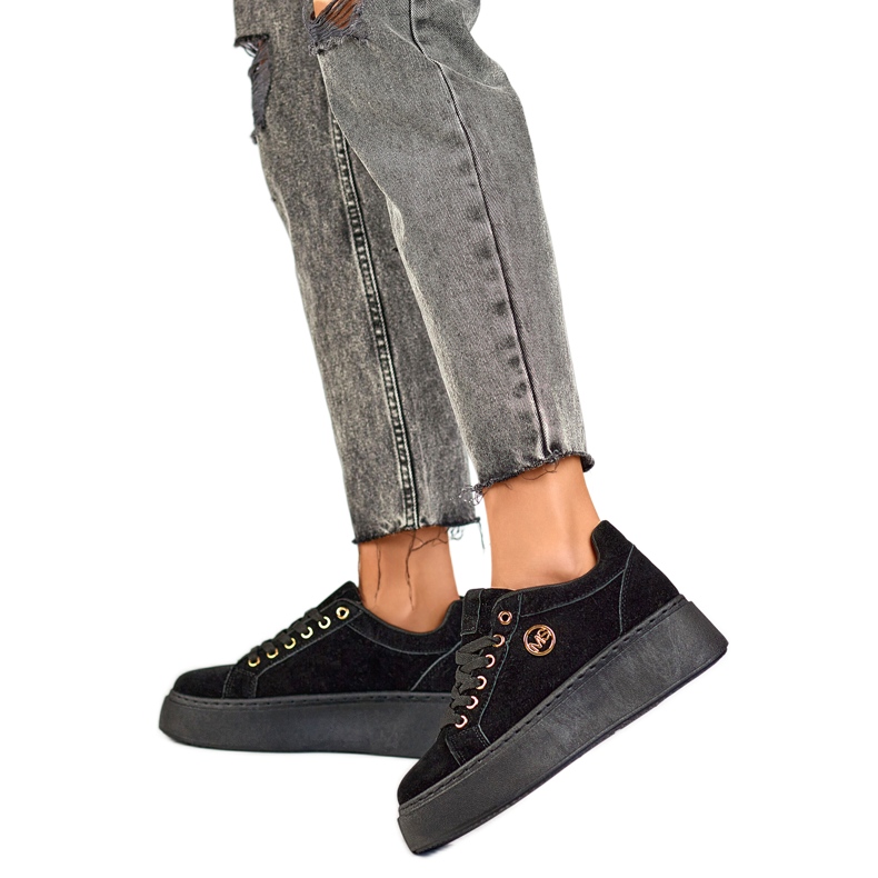 Ženske sportske cipele na platformu TL251B, crne crno