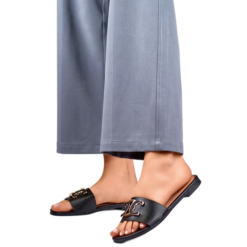 Ženske japanke s ukrasom 5174B crno