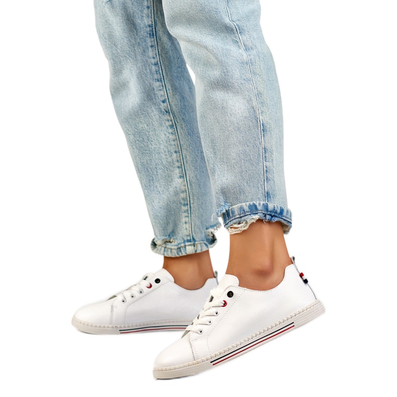 Ženske kožne tenisice 24-87967W bijela