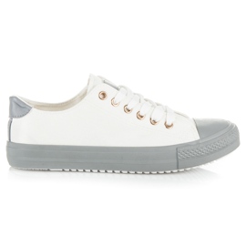 Seastar Vezane tenisice na šarenoj platformi bijela