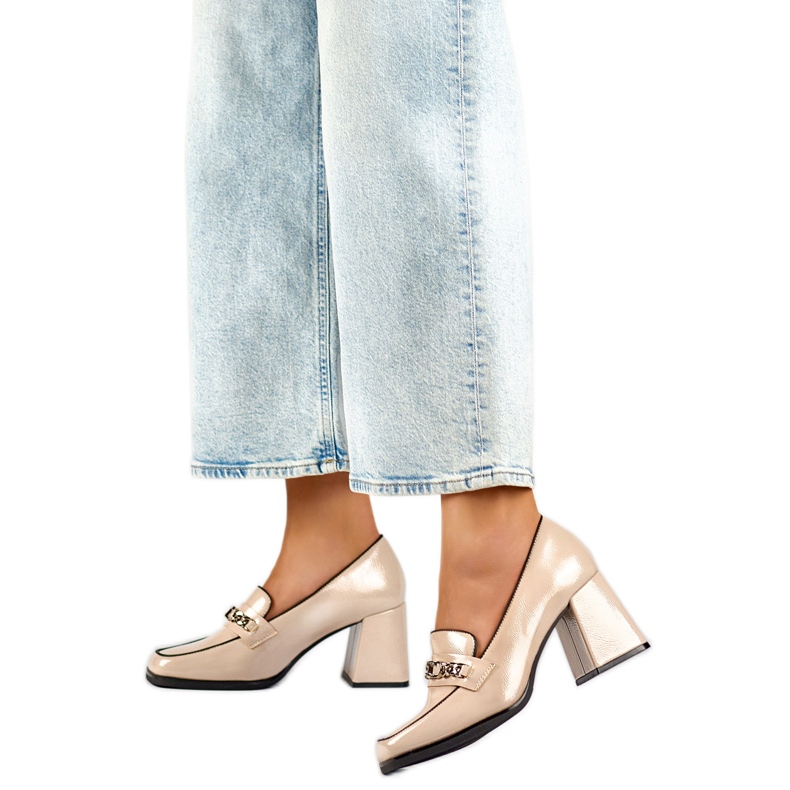 Ženske lakirane salonke 24-12322BE bež