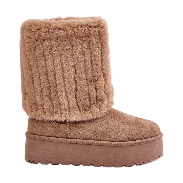 Bež Lisonea čizme za snijeg s platformom i okrenutim gornjištem