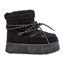 Crne Izathiel čizme za snijeg s platformom i vezicama crna