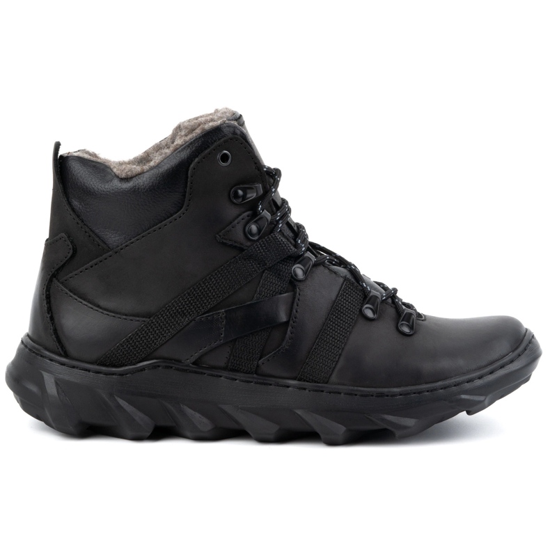 Olivier Muške kožne izolirane zimske čizme 151KZ, crne crno