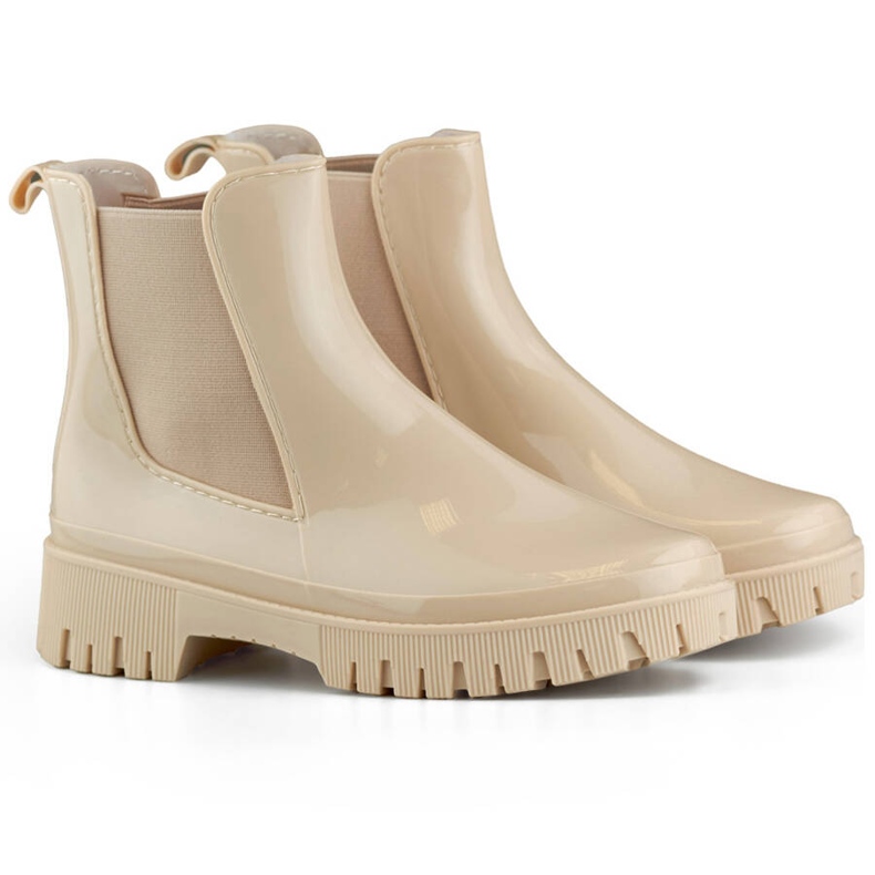 Ženske Chelsea čizme s debelim potplatom, bež YX227-2BE