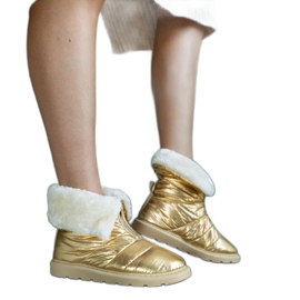 Edidda zlatne izolirane čizme za snijeg s ovratnikom zlatni