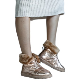 Edidda zlatne izolirane čizme za snijeg s ovratnikom zlatni