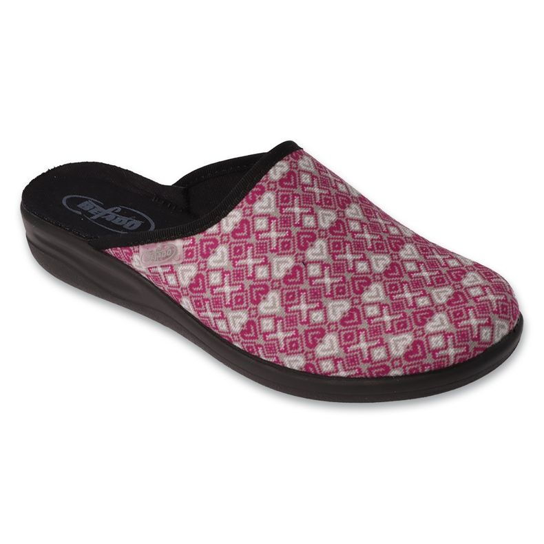 Befado ženske papuče pu 551D005, roze sa srcima ružičasta