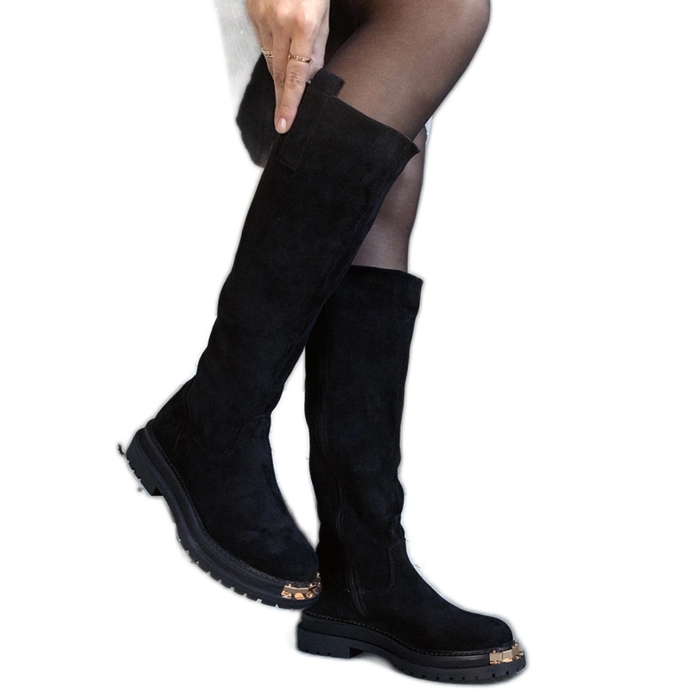 Crne čizme s metalnom završnom obradom Guillora crno