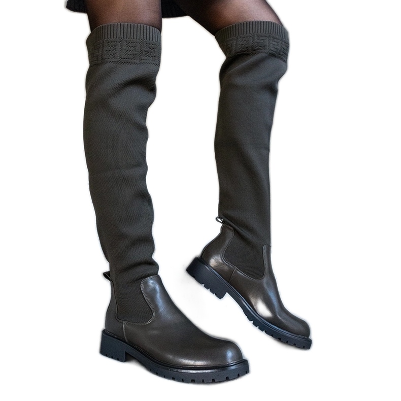 Zelene duge čizme s fleksibilnim gornjištem iz Juanre zelena