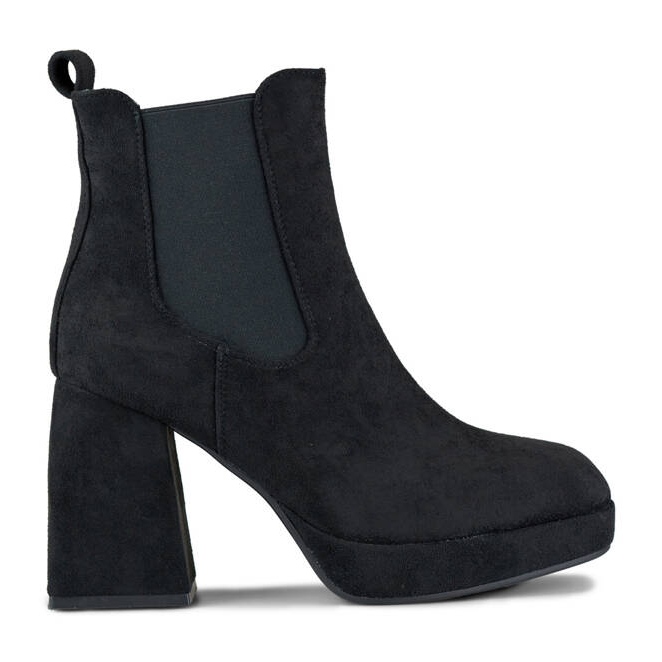 Ženske gležnjače od brušene kože, crne, 7987B bež