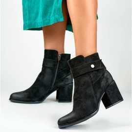 Ženske gležnjače od brušene kože, crne, 260041B-SU crna