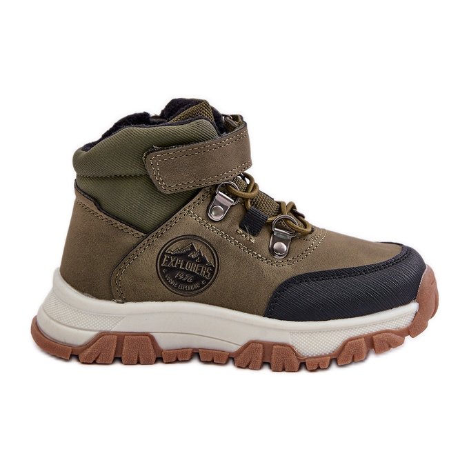 News Izolirane dječje zimske čizme za planinarenje s patentnim zatvaračem, tamnozelene Temisha zelena